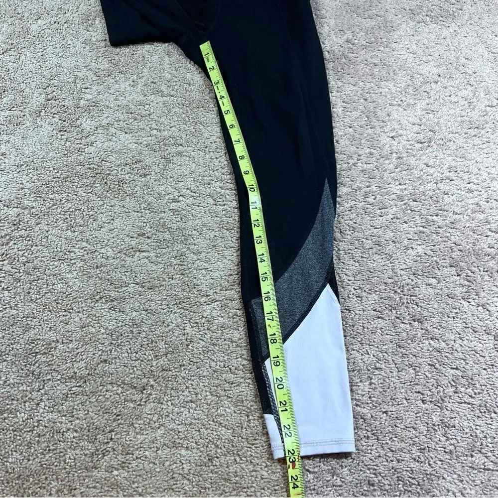 Athleta Colorblock Salutation 7/8 Leggings 281493 Black womens Size XS